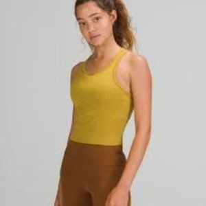 Lululemon Ebb To Street Cropped Racerback Tank Top In Auric Gold /12